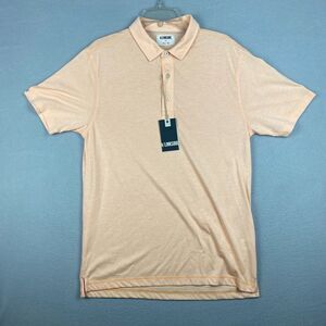 LINKSOUL Tempus Fugit Men's Medium Golf Polo Shirt Sunset Orange Luxury Cotton